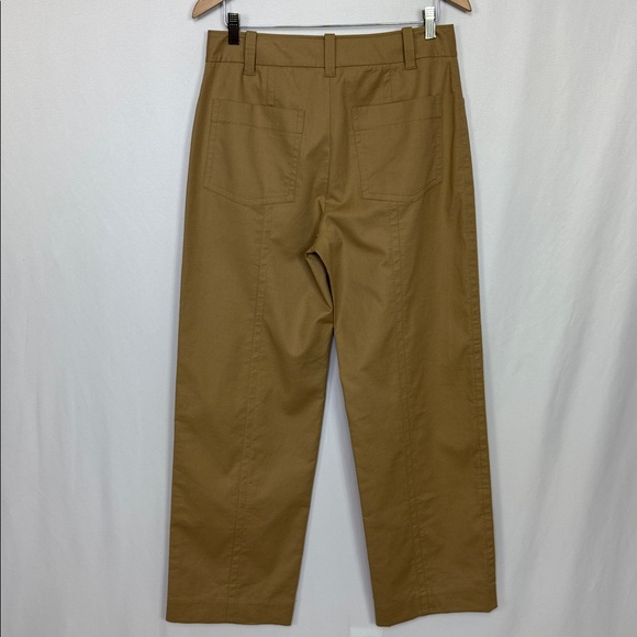 Vince Seam Front Cotton Straight Leg‎ Pants Tan Size 10 High Rise - Picture 8 of 15